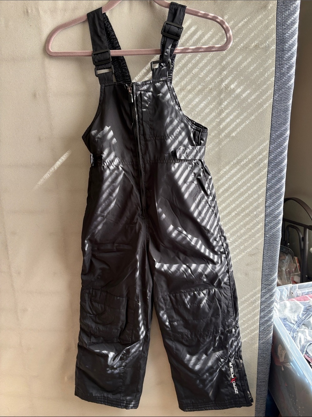 ZeroXposur Black Kids Snow Overalls - Adjustable Bib Pants